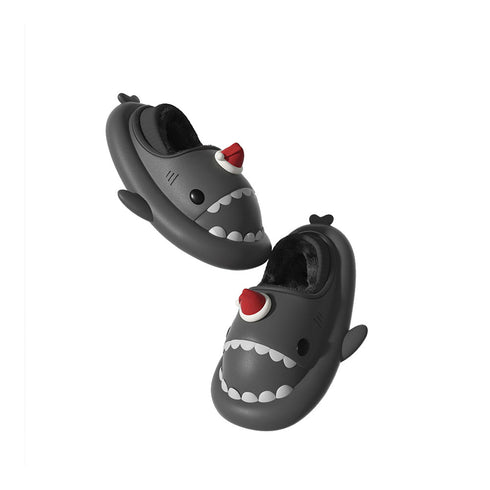 Sharkicks Basic - Winter Santa Heel-covered Shark Slippers